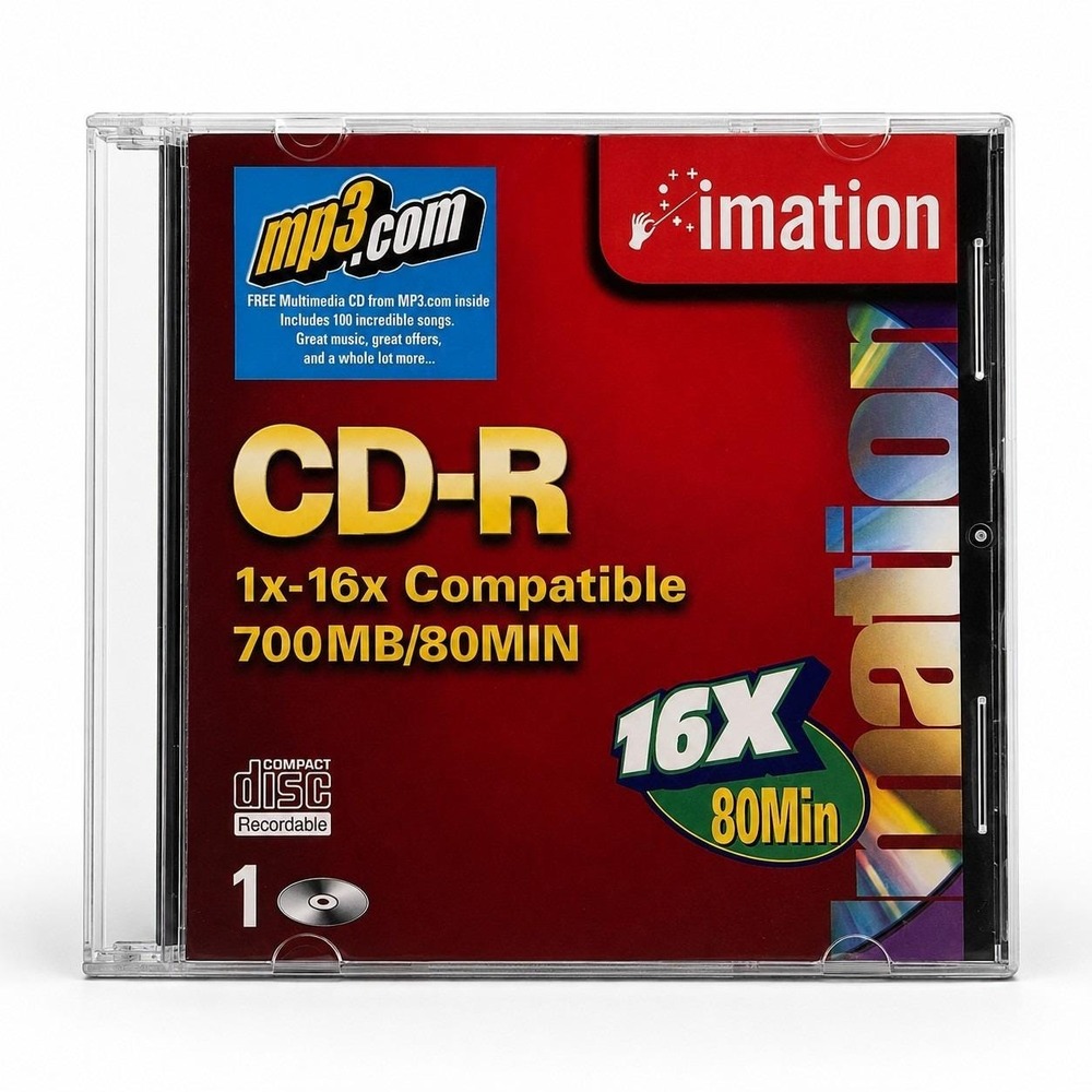 Vintage Imation CD-R 700MB 80Min 16X MP3.com Promo Recordable Disc Jewel Case